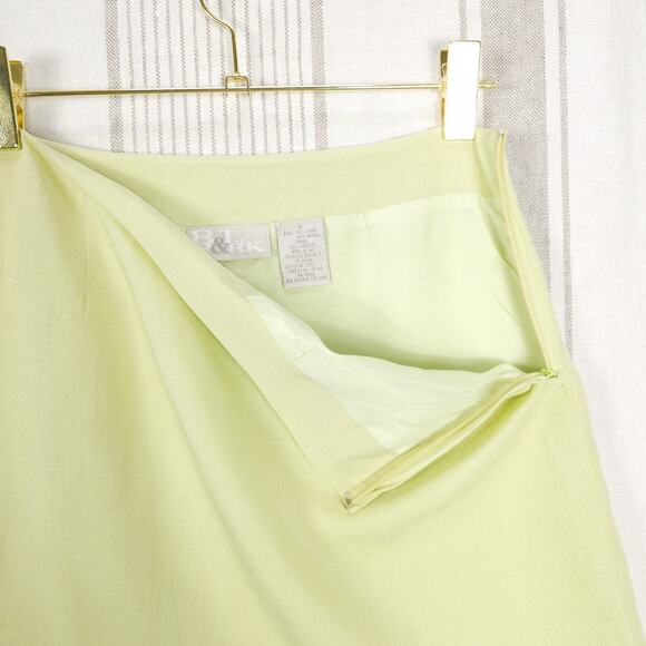 Y2K Skirt Womens 8 Vintage Pistachio Green Linen Blend Short Miniskirt Clueless - Picture 4 of 8